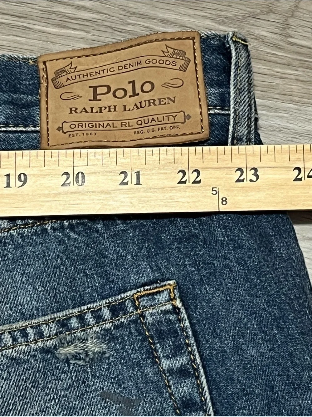 Polo Ralph Lauren Hampton Relaxed Straight Denim Shorts Blue Authentic Mens 46B